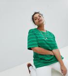 Puma Exclusive To Asos Plus T-shirt In Green Stripe - Green