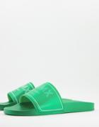 Asos Design Slides In Neon Green