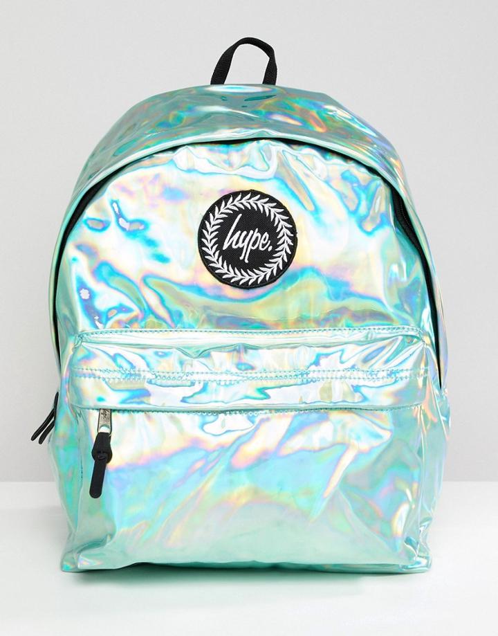 Hype Backpack In Green Holographic - Green