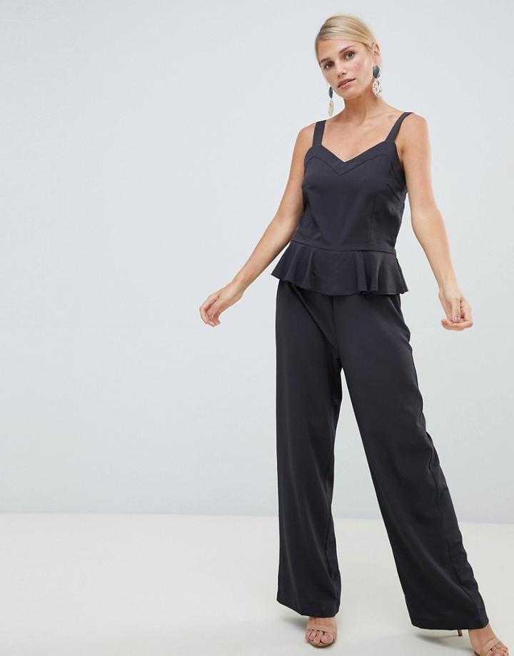 Vila Rpeplum Hem Jumpsuit - Black