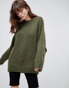 Cheap Monday Oversized Sweater With Sleeve Detail & Recycled Polyester - Green