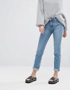 Weekday Way Mid Rise Stretch Straight Leg Jeans - Blue