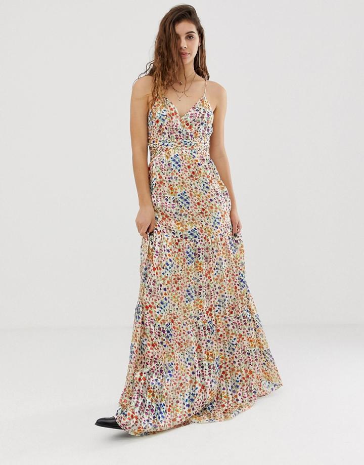 Ba & Sh Rosy Ditsy Floral Maxi Dress-multi