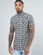 Diesel S-zule-short Sleeve Shirt Check Western - Black