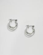 Asos Mini Triple Hoop Earrings - Silver