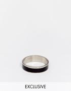 Reclaimed Vintage Band Ring In Black - Silver