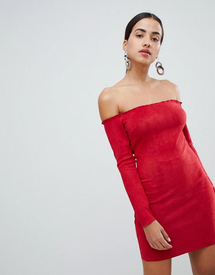Ax Paris Long Sleeve Bodycon Dress - Red