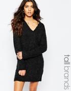 Noisy May Tall Chunky Sweater Dress - Black