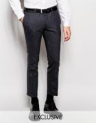 Noose & Monkey Cropped Pants With Stretch And Turn Up In Super Skinny Fit - Charcoal