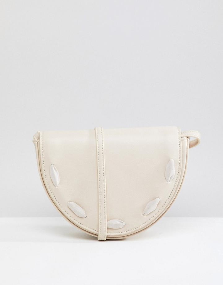 Liquorish Crescent Crossbody Bag - Cream