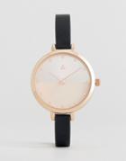 Asos Rose Gold Two Tone Dial Watch - Black