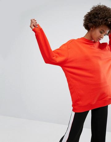 Monki Oversized Sweat Sweater - Red