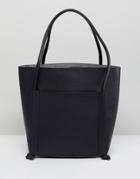 Qupid Tote Bag With Hardware Strap - Black