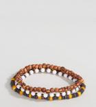 Reclaimed Vintage Brown Beaded Bracelet In 3 Pack Exclusive To Asos - Brown