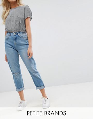 Miss Selfridge Petite Mom Jeans - Blue