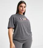 Reclaimed Vintage Inspired Plus T-shirt In Washed Charcoal With Logo-grey