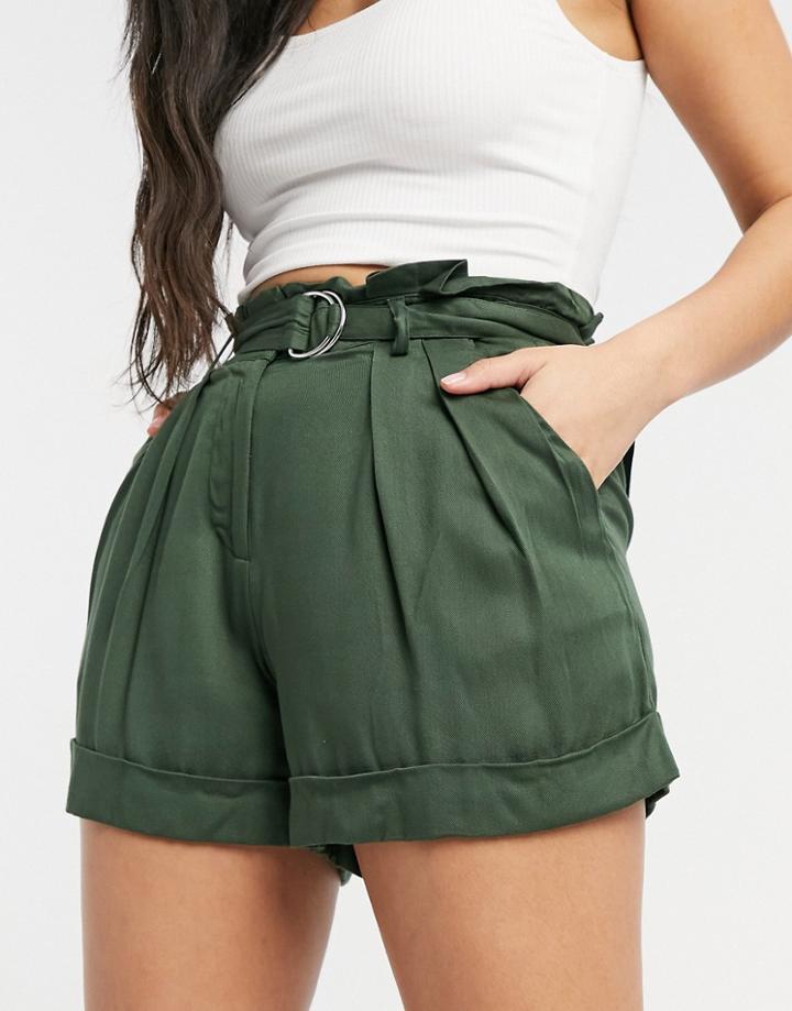 Oasis Short With D Ring In Khaki-green