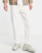 Asos Design Relaxed Skater Chinos In Off White