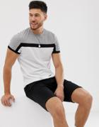 Asos Design T-shirt With Color Block Panels In White - White