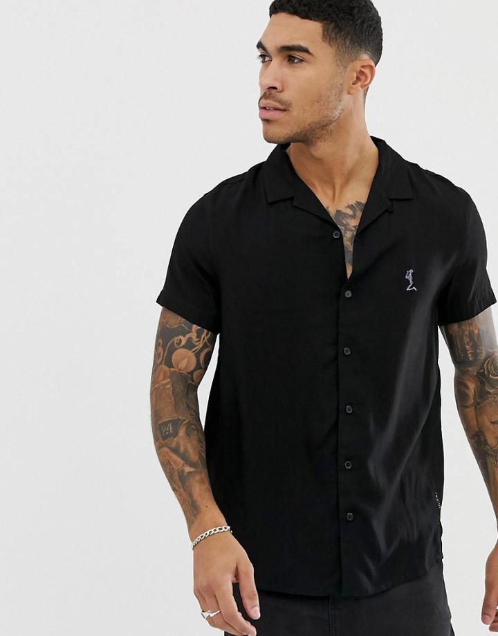 Religion Revere Collar Shirt In Black