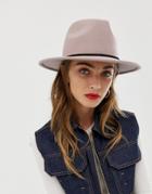 Asos Design Felt Panama Hat With Braid Braid Trim And Size Adjuster - Beige