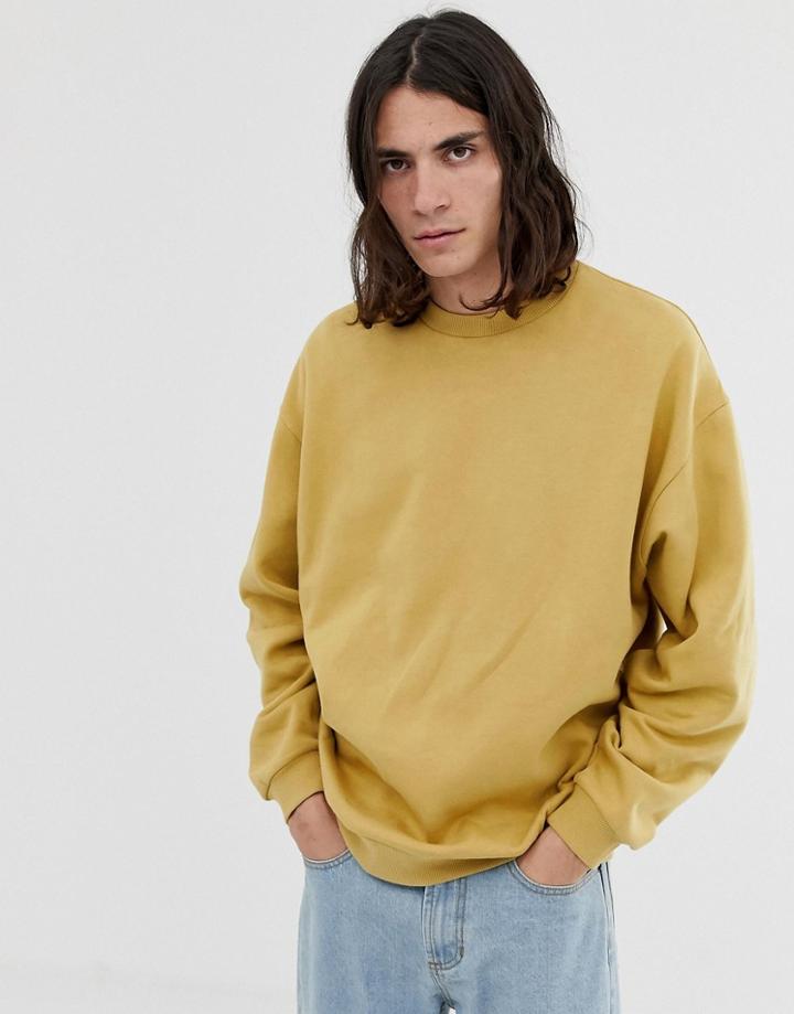Asos Design Oversized Sweatshirt In Beige