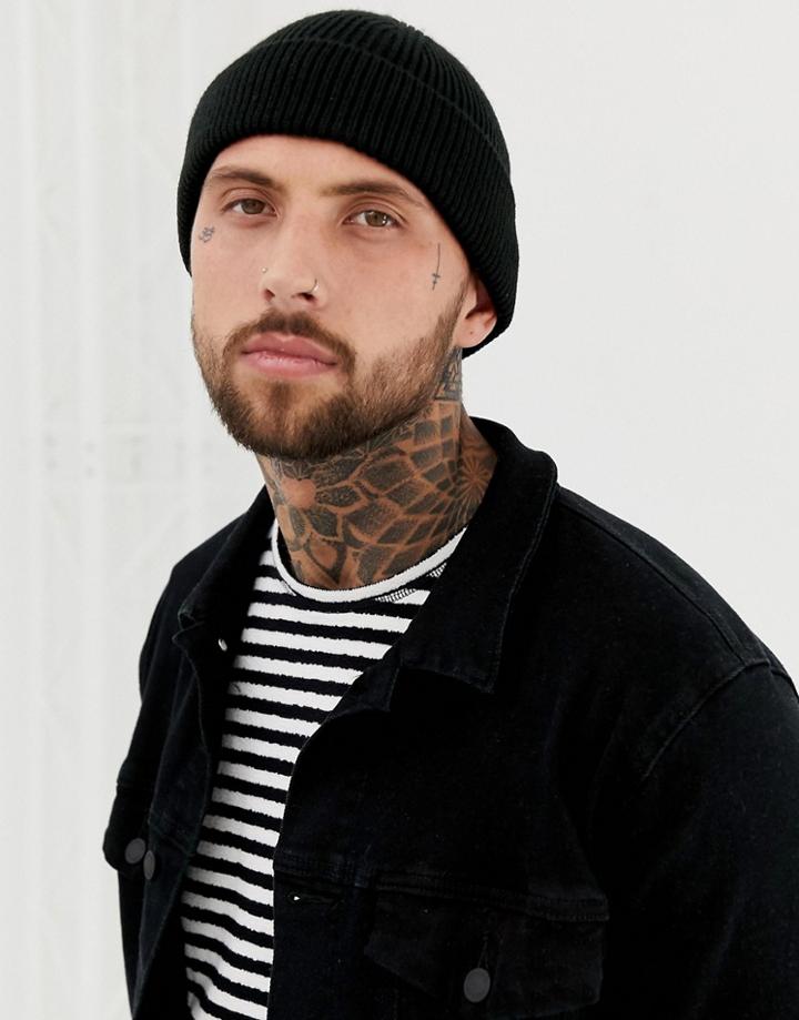7x Fishermans Beanie In Black - Black