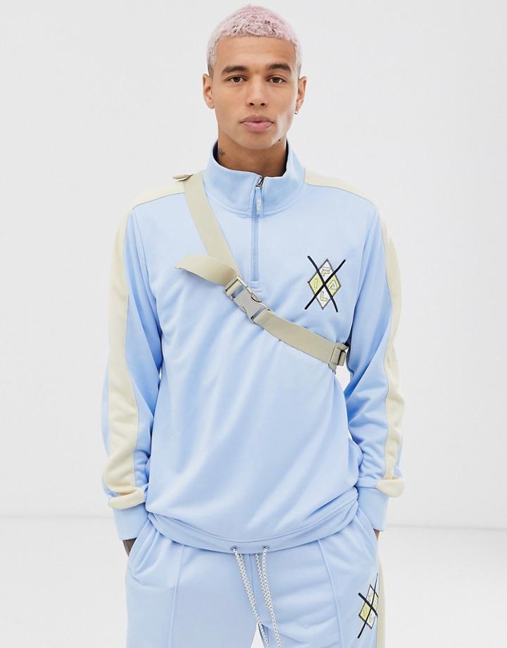 Fila Costa Quarter-zip Track Jacket In Powder Blue