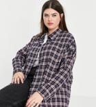 Heartbreak Plus Oversized Shirt In Navy Check-multi