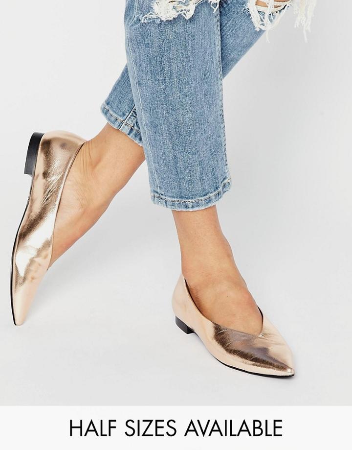 Asos Liana Pointed Ballet Flats - Beige