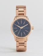 Armani Exchange Ax4352 Bracelet Watch In Rose Gold - Gold