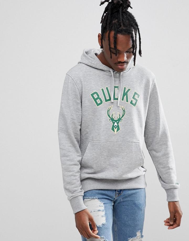 New Era Nba Milwaukee Bucks Hoodie In Gray - Gray