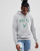 New Era Nba Milwaukee Bucks Hoodie In Gray - Gray