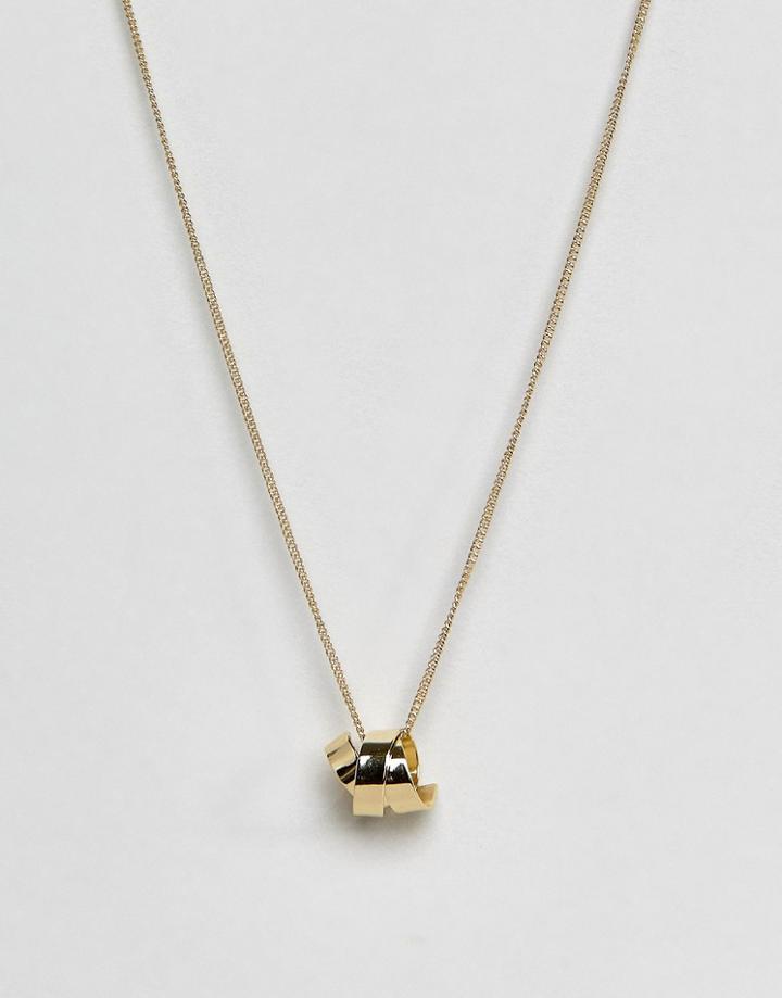 Pieces Twirl Pendant Necklace - Gold