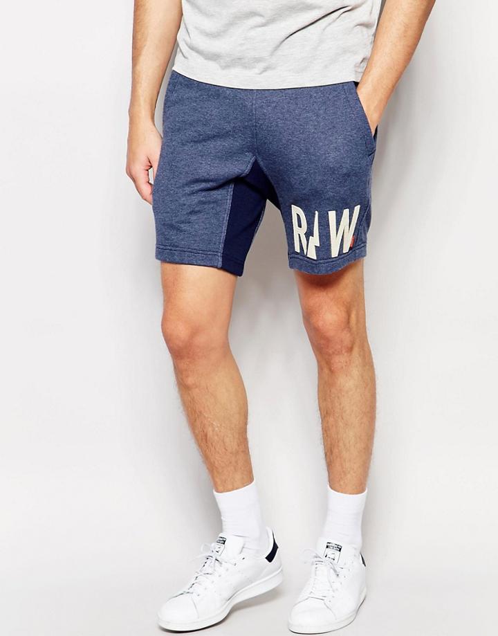 G-star Sweat Shorts Netrol In Sapphire Blue Heather - Sapphire Blue Htr