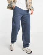 Asos Design Straight Leg Sweatpants In Navy - Part Of A Set-green