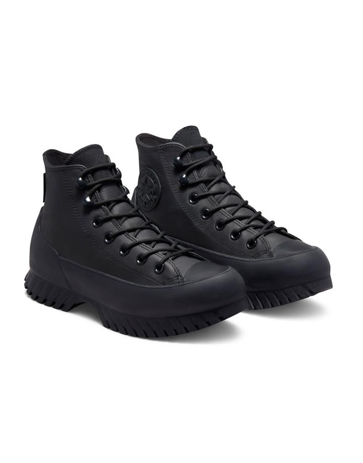 Converse Chuck Taylor All Star Hi Lugged 2.0 Leather Sneaker Boots In Black Mono