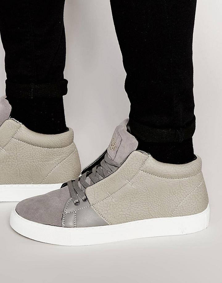 Criminal Damage Soho Mid Top Trainers - Gray