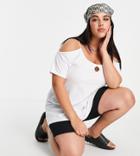 Yours Strappy Cold Shoulder Top In White