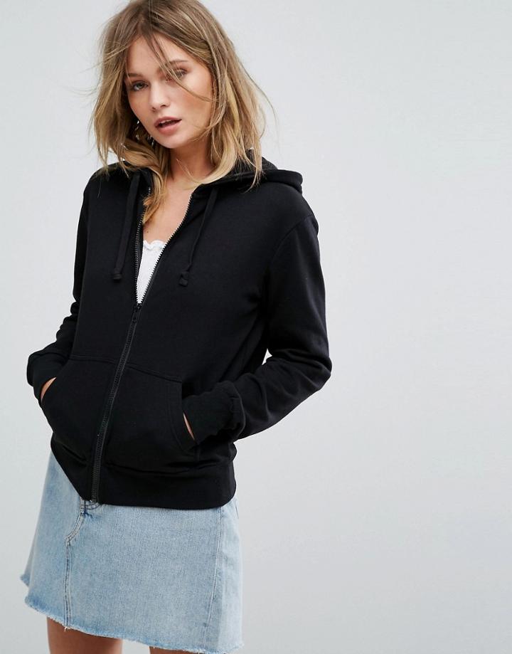 New Look Zip Up Hoodie - Black