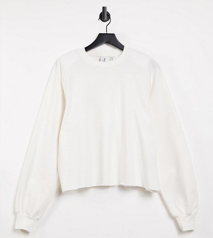 Collusion Oversized Sweatshirt In Ecru With Shoulder Pads-white