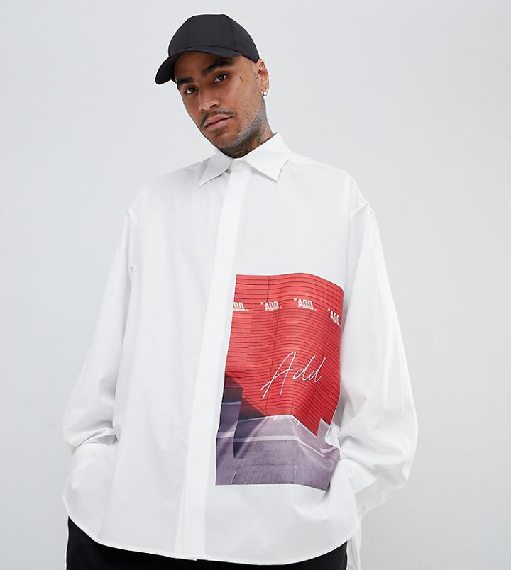 Add Oversized Shirt With Print - White