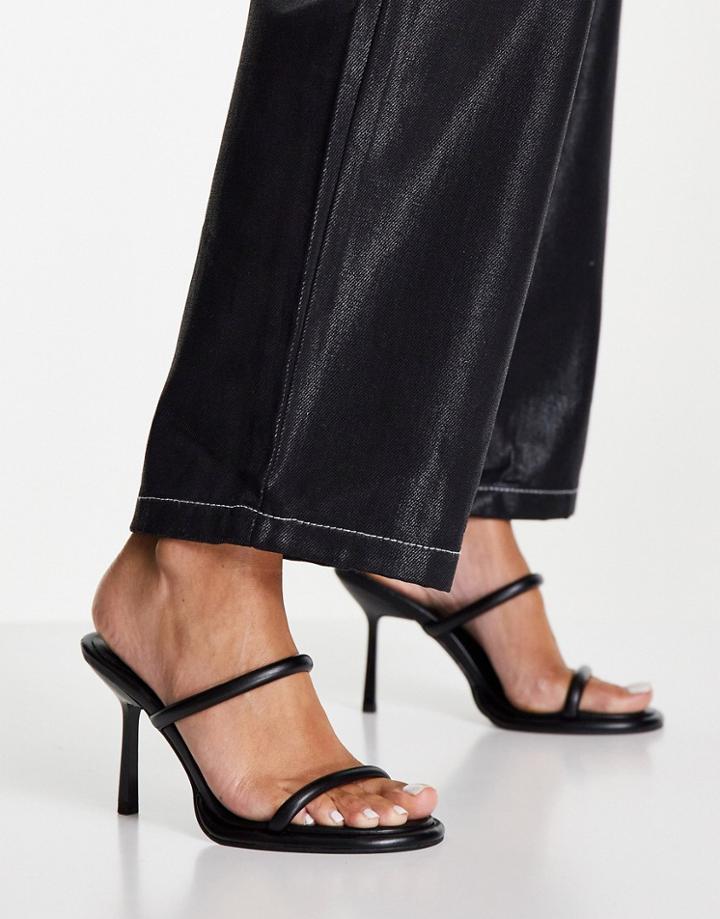 Topshop River Padded Mid Heel Mule In Black