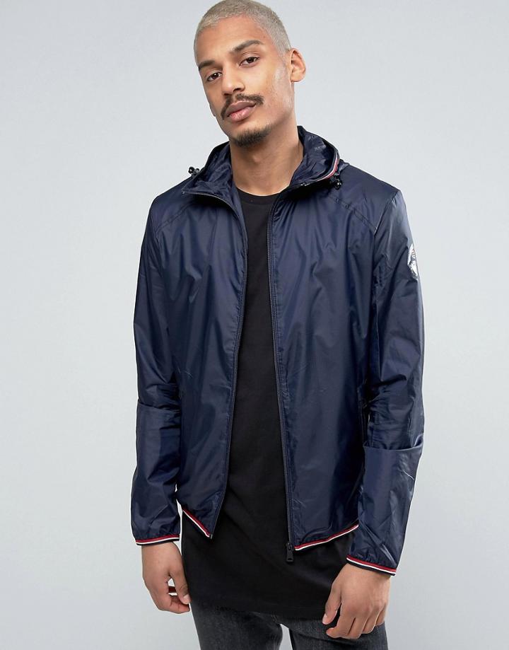 Napapijri Augusta Hooded Jacket Lightweight Ripstop In Navy - Navy