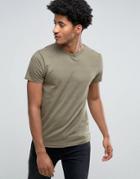 Bellfield Plain Jacquard T-shirt - Green