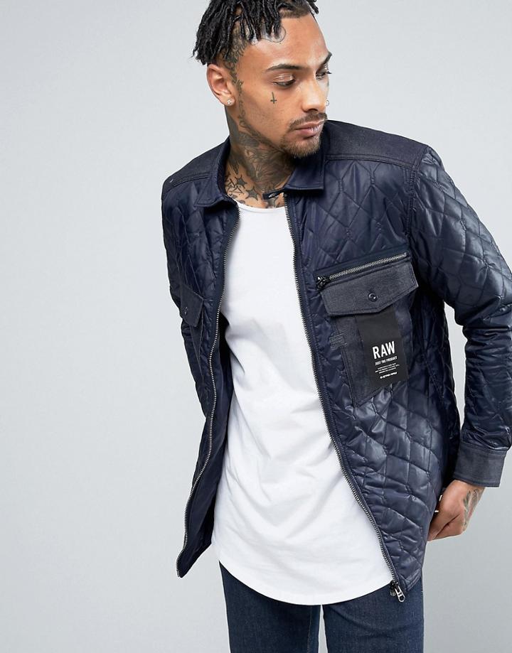 G-star Type C Dnm Pm Quilted Zip Jacket - Blue