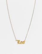 Designb London Leo Star Sign Stainless Steel Necklace In Gold