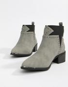Missguided Studded Western Boots - Gray