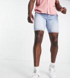 Dtt Tall Skinny Fit Denim Shorts In Light Blue