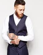 Asos Slim Fit Suit Vest In Tonic - Navy